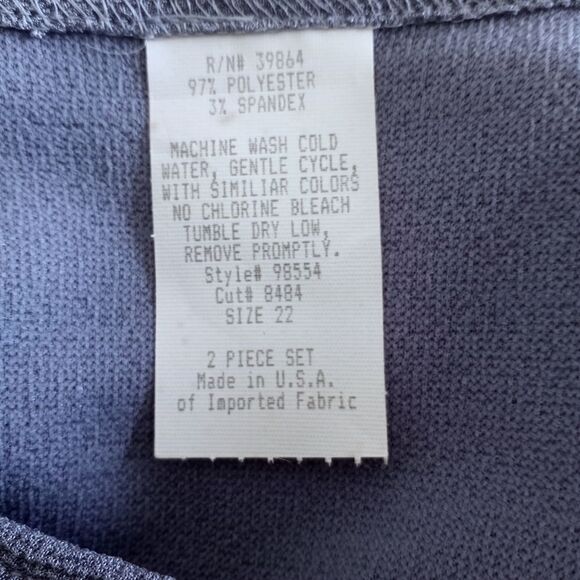 BLUE & BLACK DRESS W/NECKLACE SZ.22 EUC - Picture 6 of 6